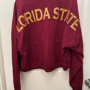 Spirit Burgundy cropped Florida State Sweatshirt